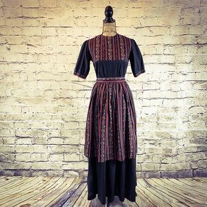 Hand-sewn Vintage Cotton Prairie Apron Dress
